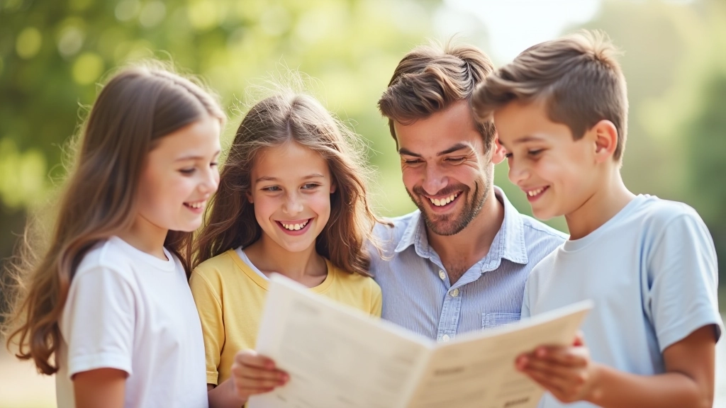 Famille en vacances explorant différentes options d'hébergement