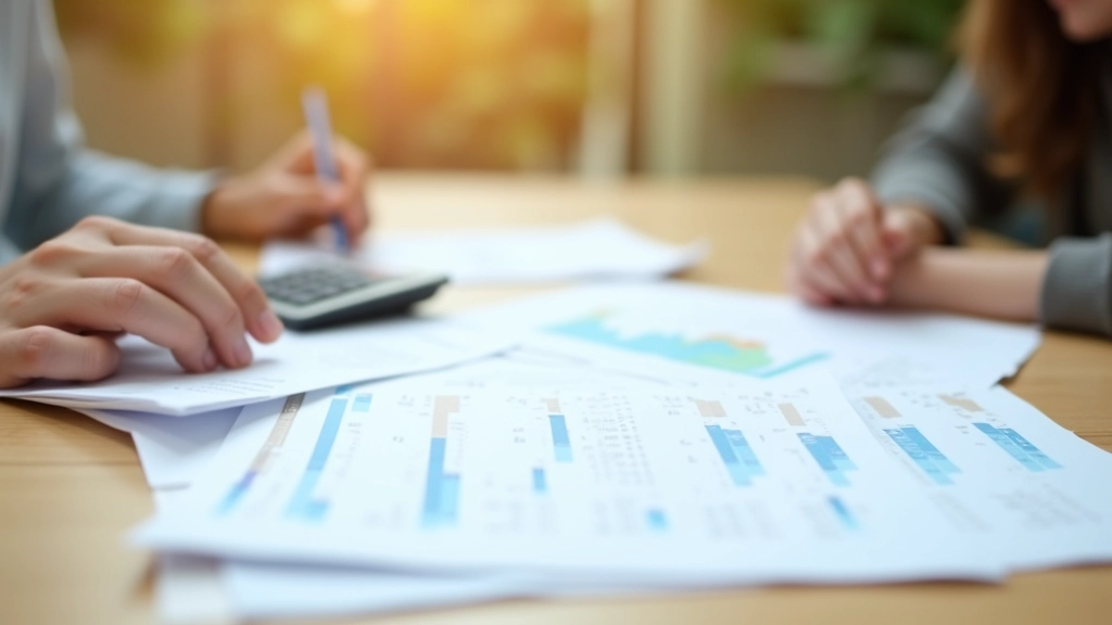 Relevé bancaire avec surlignage des dépenses de vacances, papier et stylo